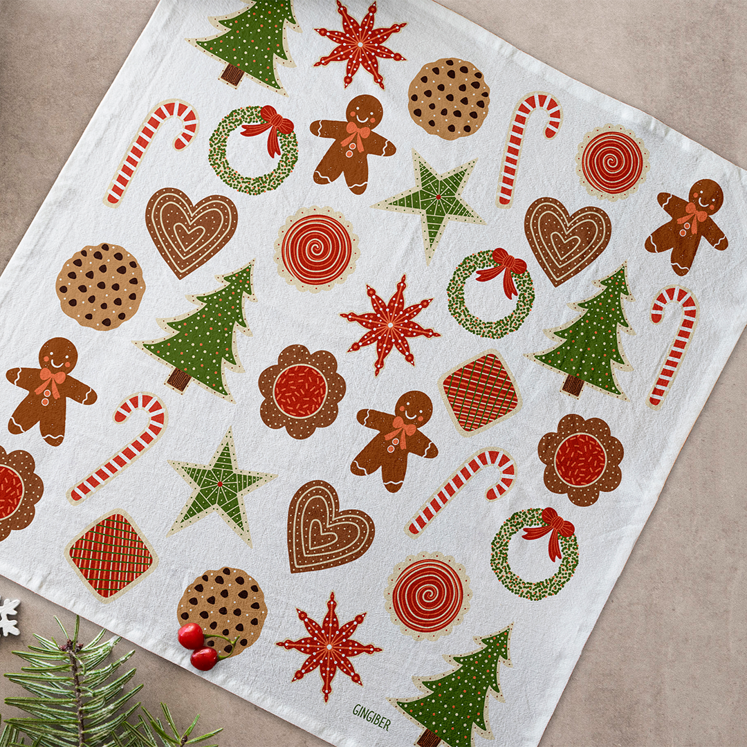 Christmas Cookies Tea Towel