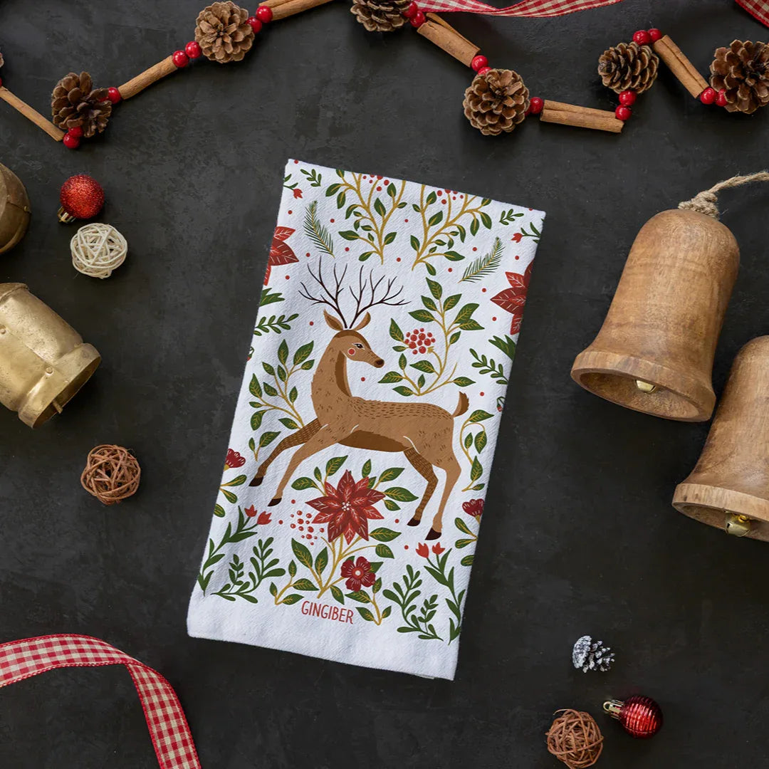 Christmas Forest Tea Towel (REDIRECT) - Gingiber