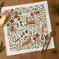 Christmas Forest II Tea Towel