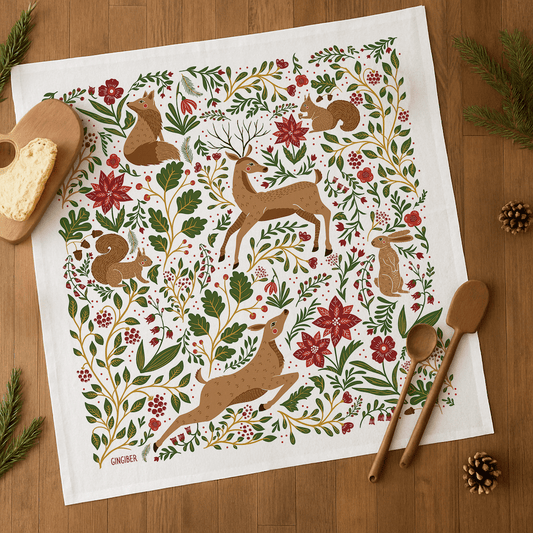 Christmas Forest II Tea Towel
