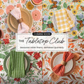 Promotional graphic for The Tabletop Club with colorful table settings and 'Coming Soon' text.
