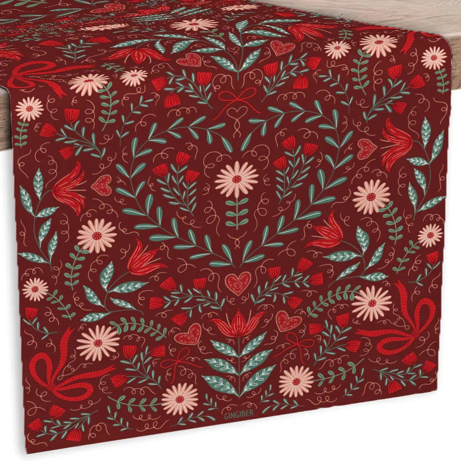Sweetheart Table Runner - Red - Gingiber