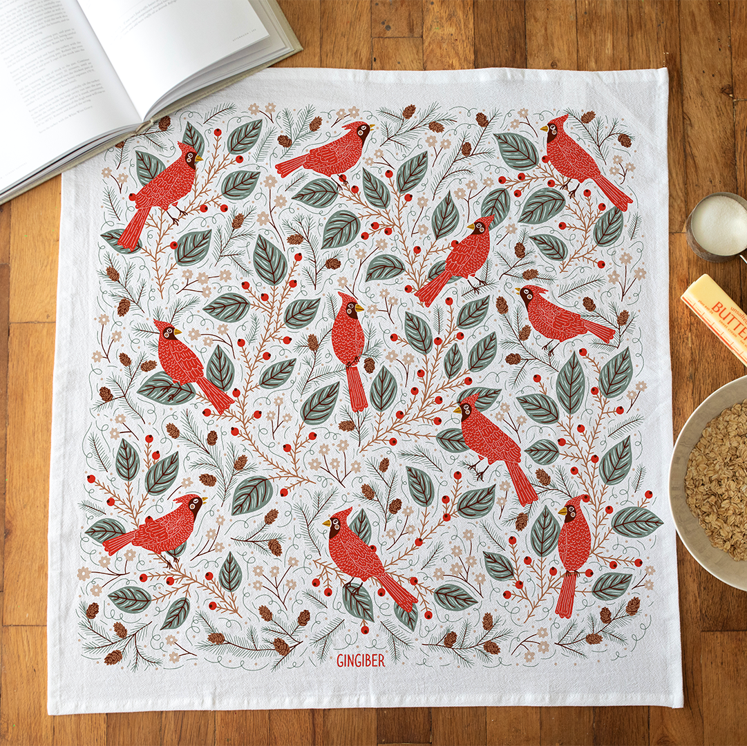 Limited Time Evergreen Cardinal Tea Towel