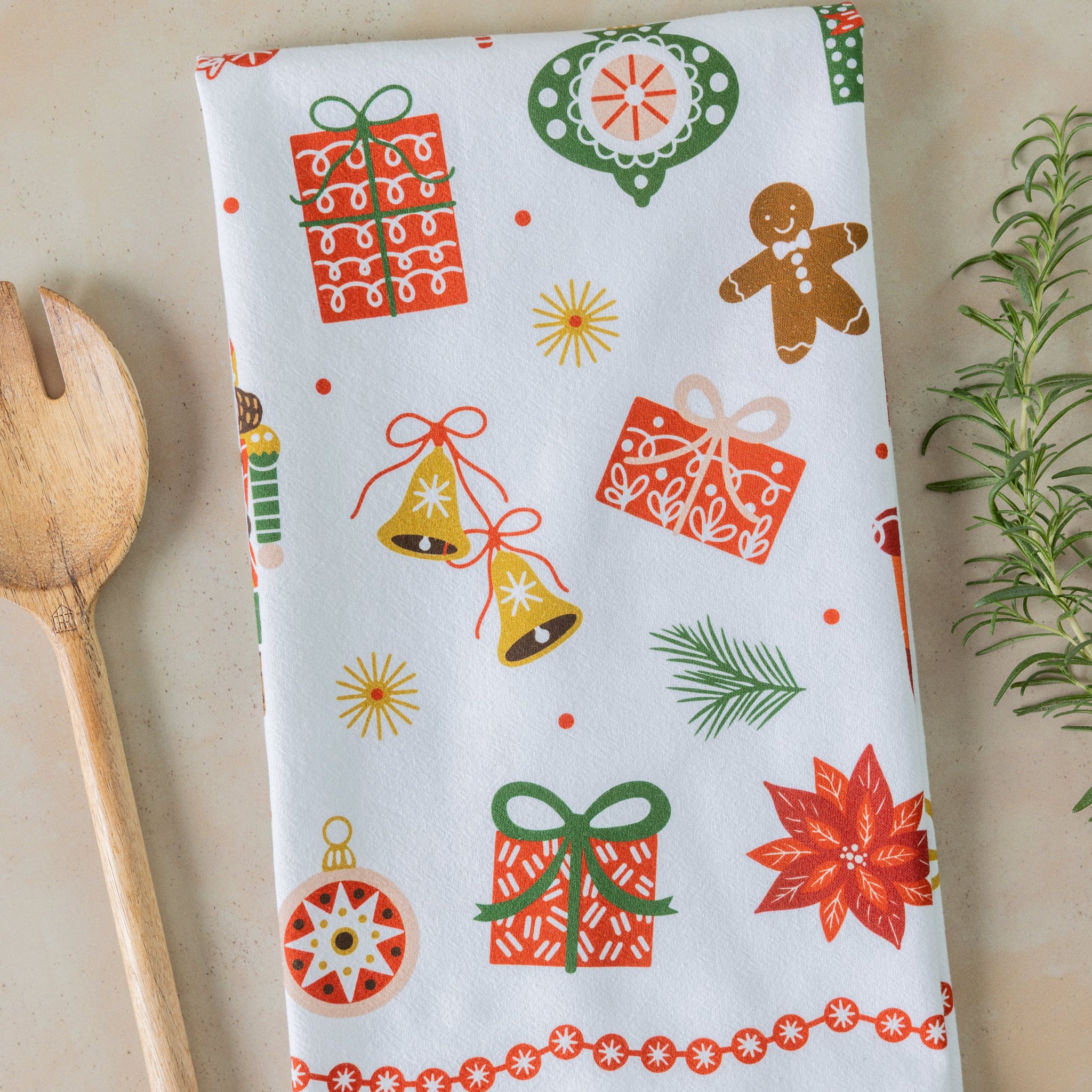Festive Trinkets Tea Towel