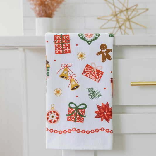 Festive Trinkets Tea Towel