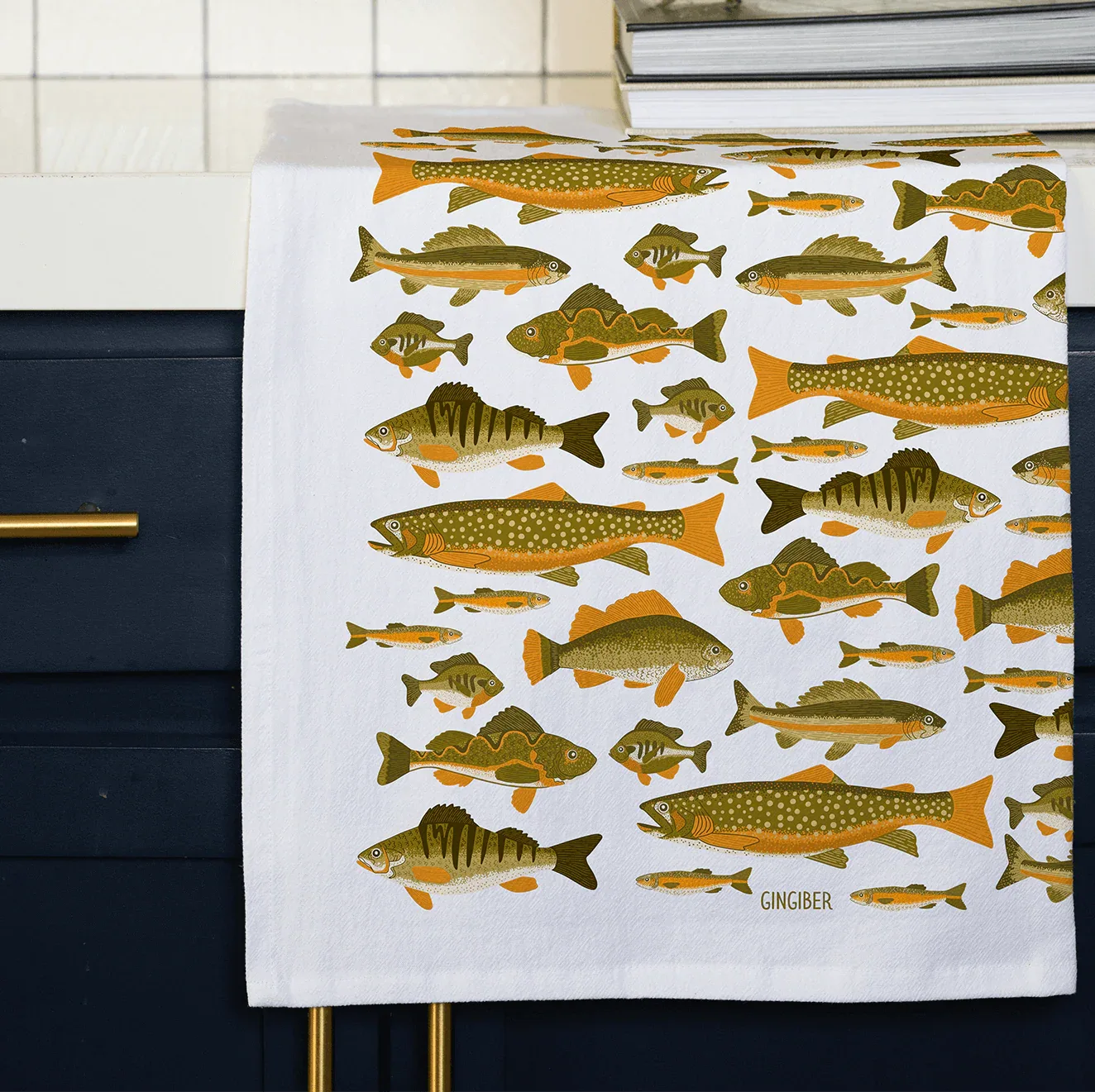 Fish Tea Towel - Gingiber