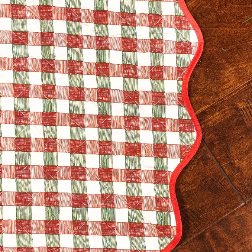 Poinsettia & Pine Tree Skirt