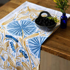 Multicolor illustrated floral tea towel
