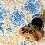 Multicolor illustrated floral tea towel