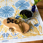 Multicolor illustrated floral tea towel