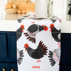 tea towel with illustrated chickens