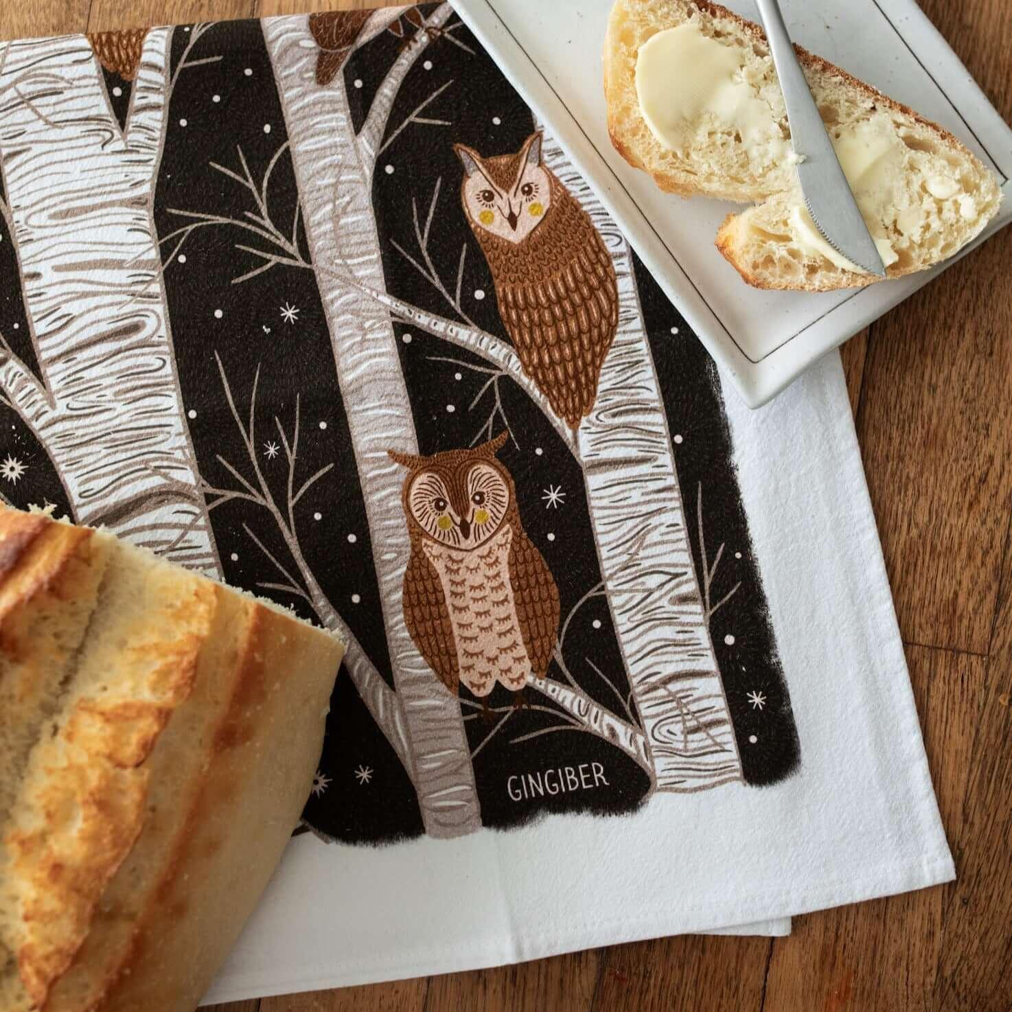 Owl Tea Towel - Gingiber