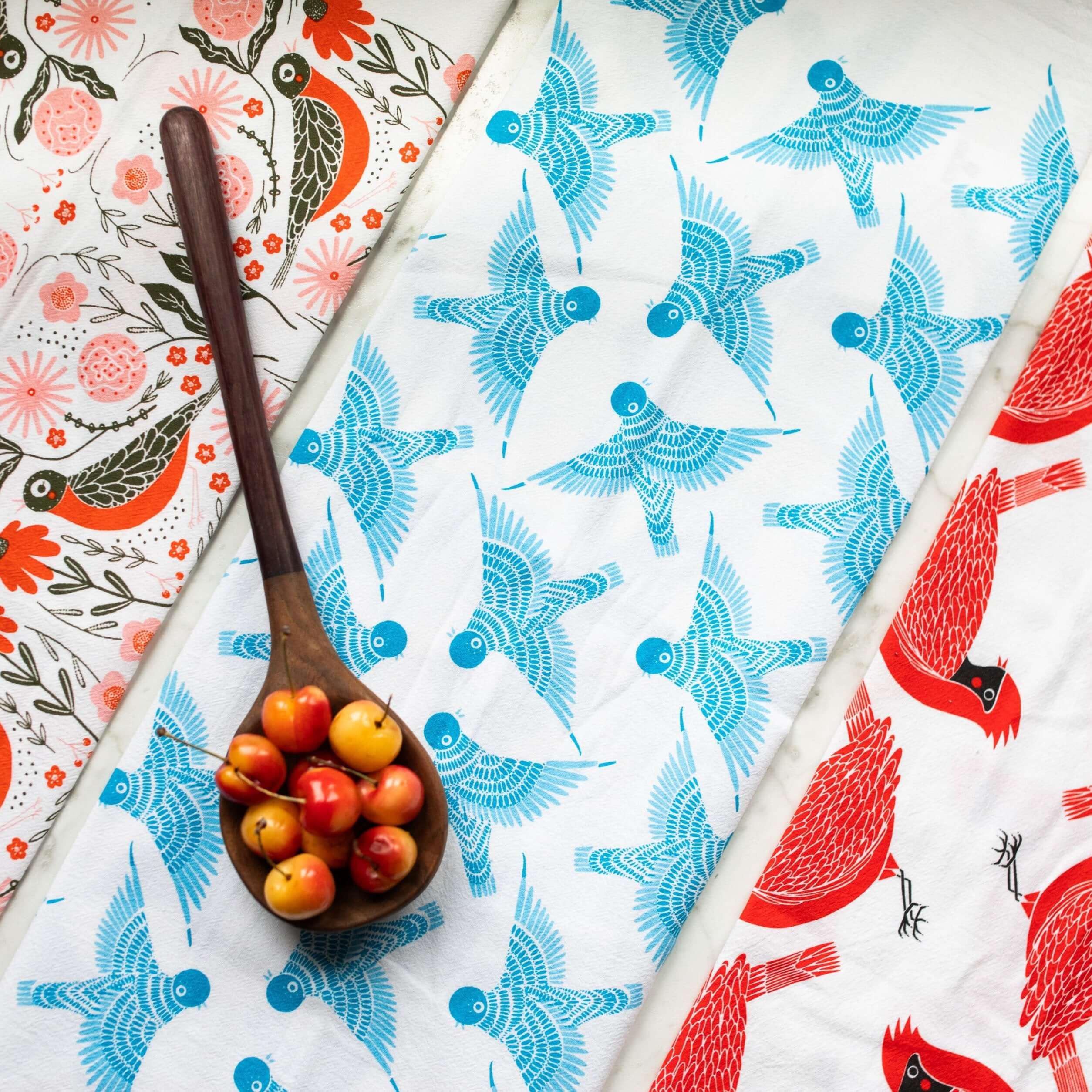 Bird tea towel