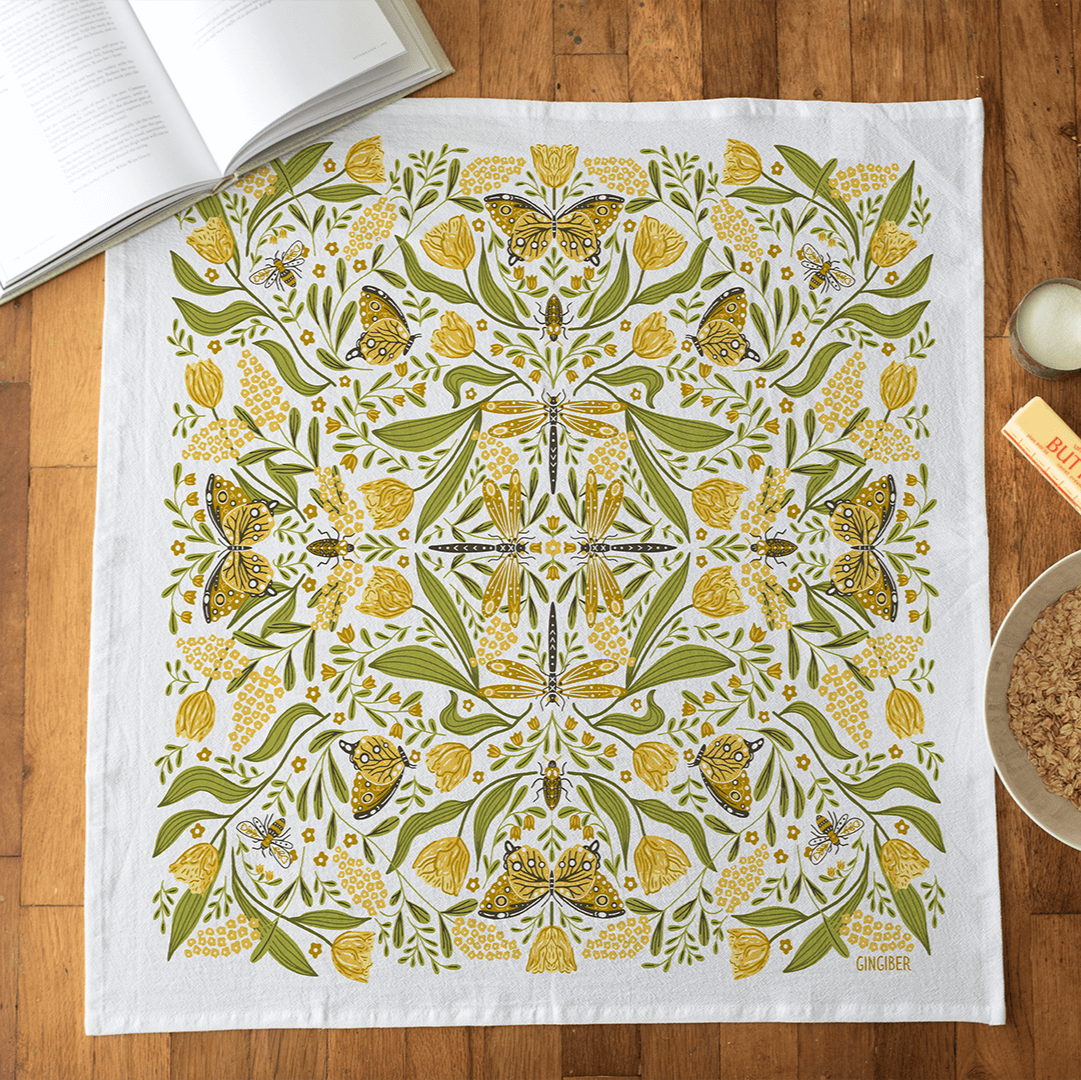 Golden Garden Tea Towel