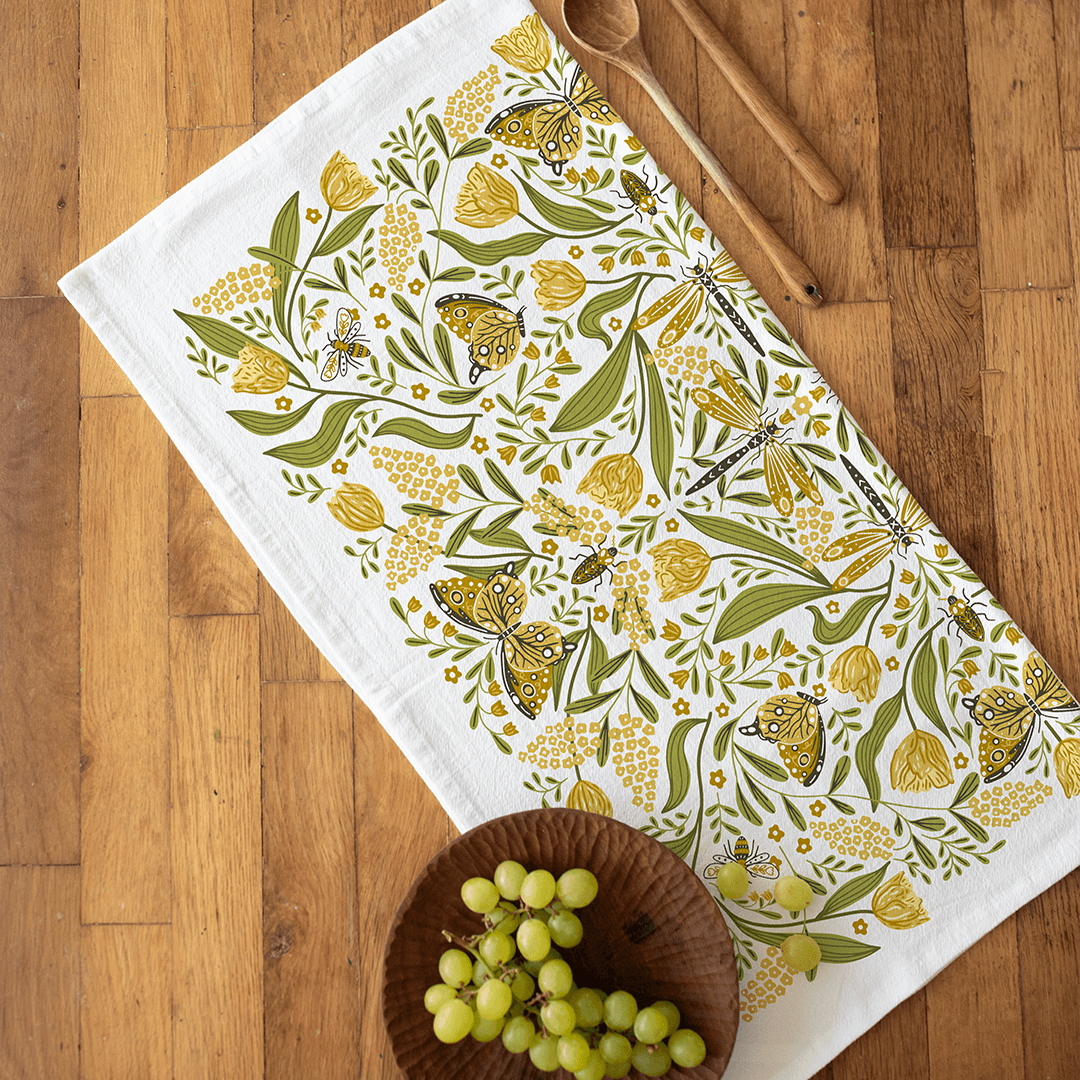 Golden Garden Tea Towel