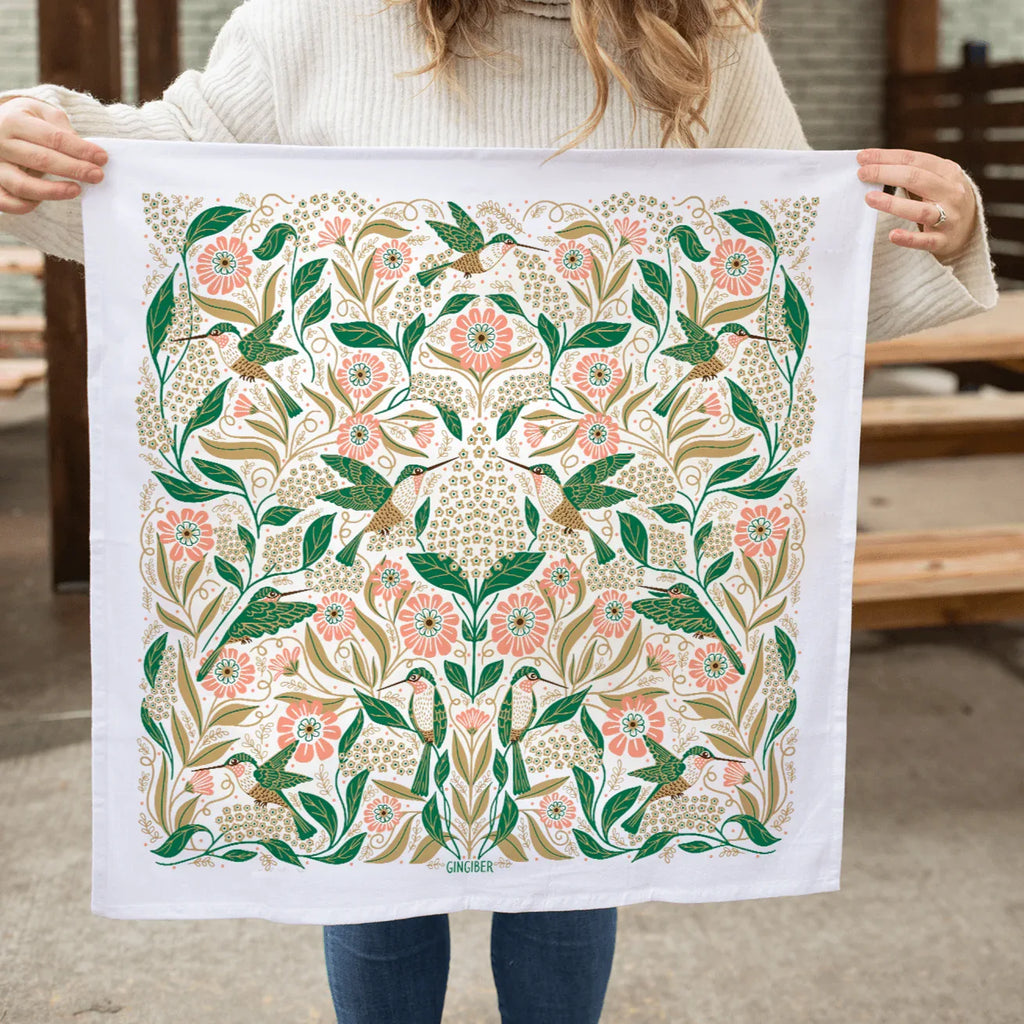 Hummingbird Candle & Tea Towel Bundle - Gingiber
