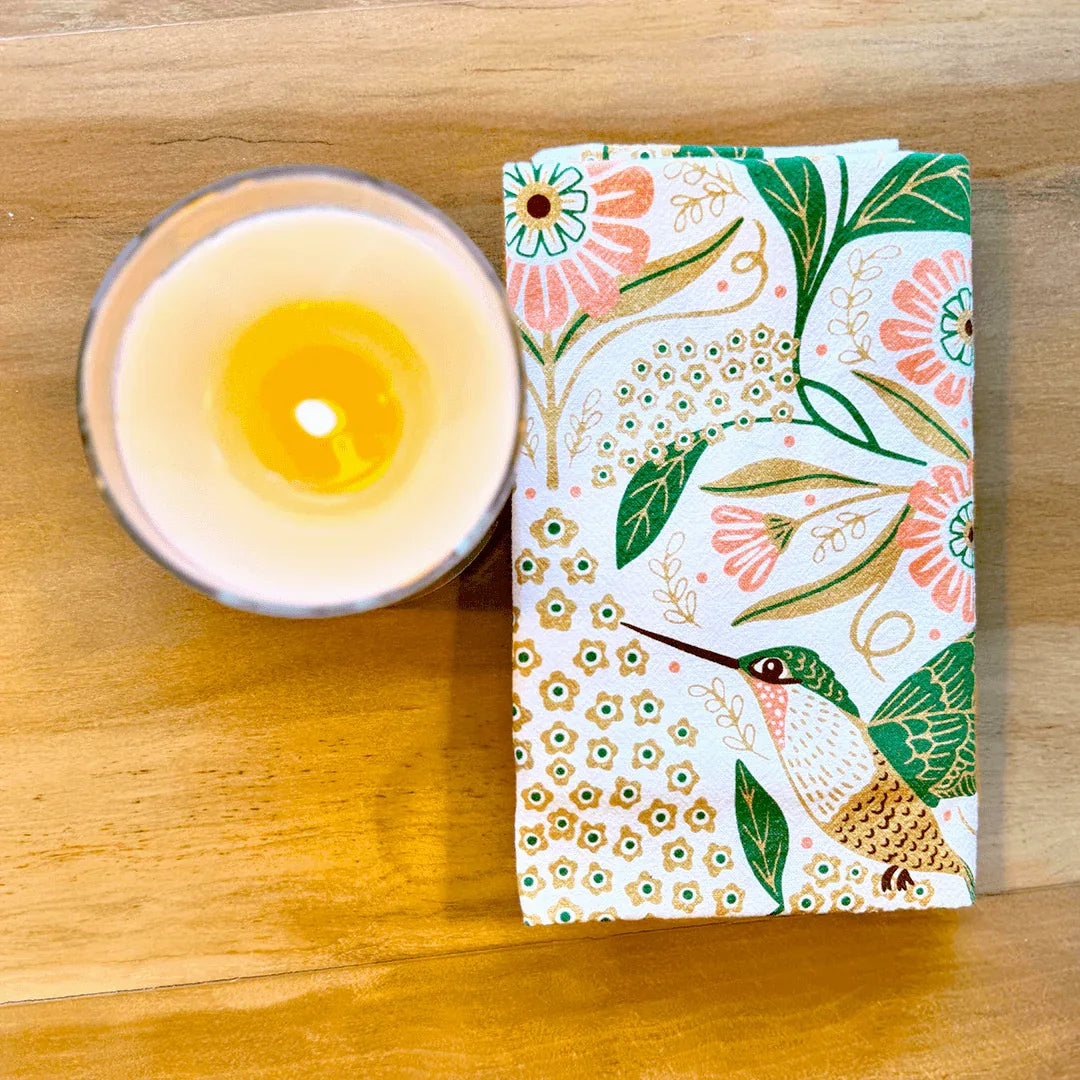 Hummingbird Candle & Tea Towel Bundle - Gingiber
