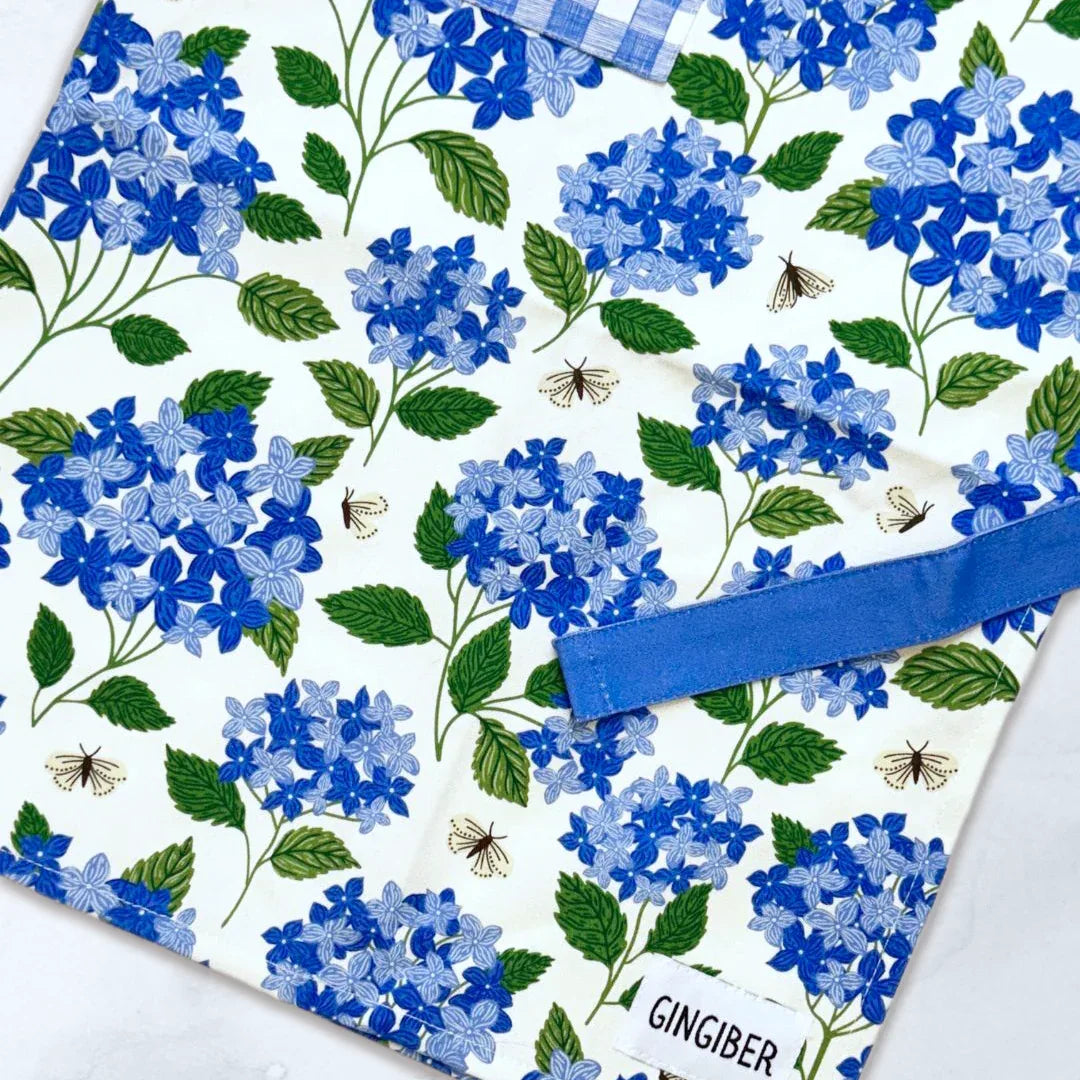 Apron - Gingiber floral apron with adjustable neck strap, large pocket, cotton canvas, 29" L x 26" W, tie back, 100% cotton, imported