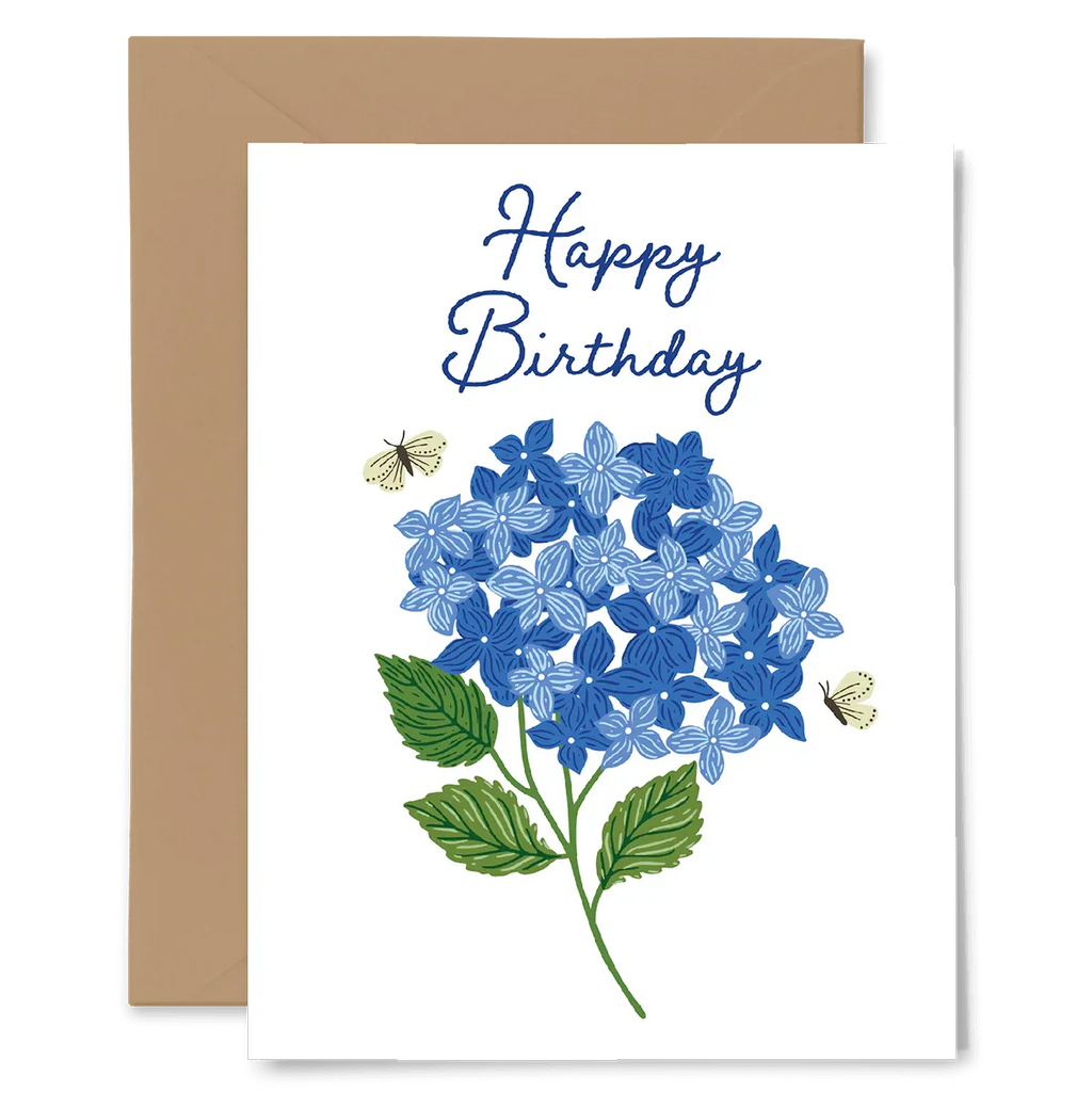 Hydrangea Happy Birthday Card - Gingiber