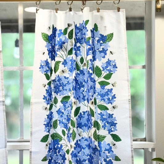 Blue Hydrangea Cafe Curtains