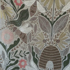 Blanket - woven throw featuring multicolored bee and beehive illustrations