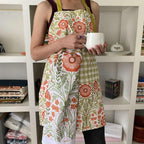 Poppy Apron & Tea Towel—bake in style with gingiber apron featuring poppy floral print and matching tea towel, adjustable neck strap, large pocket, 100% cotton canvas