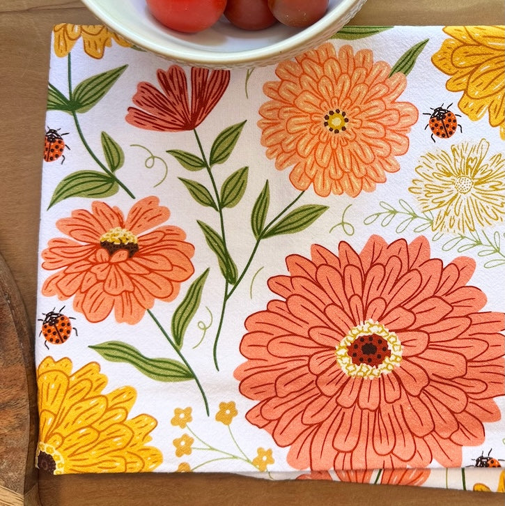 Zinnia Tea Towel