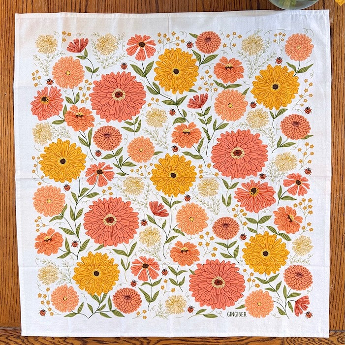 Zinnia Tea Towel