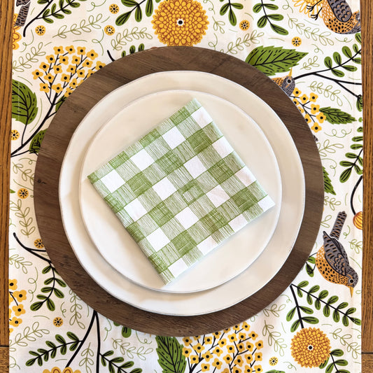 Green Gingham Cloth Napkins