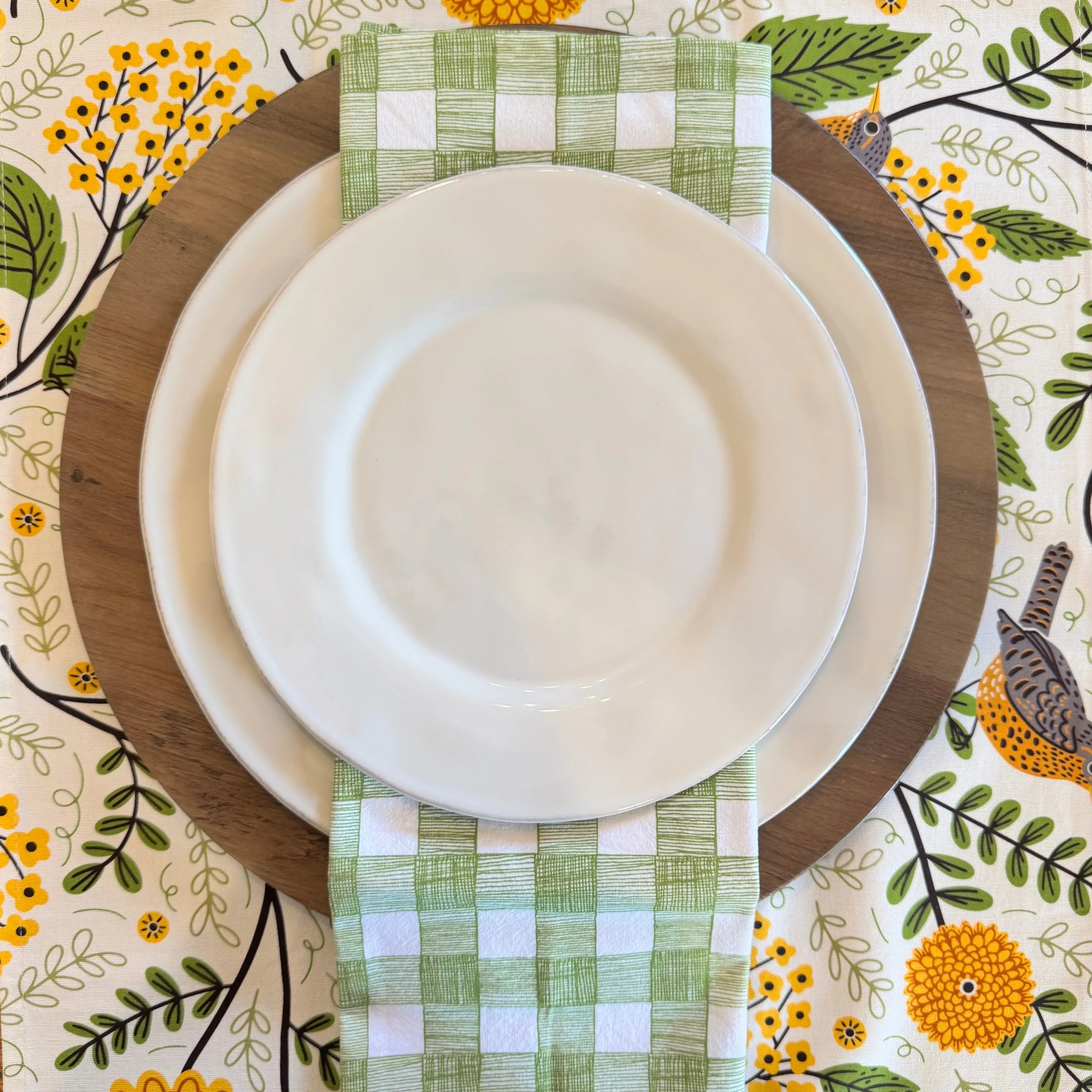 Green Gingham Cloth Napkins - Gingiber