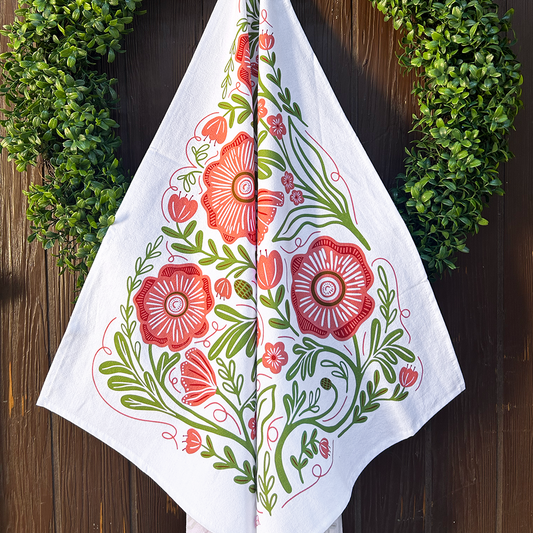 NEW Poppy in Pink Tea Towel- Limited Run!