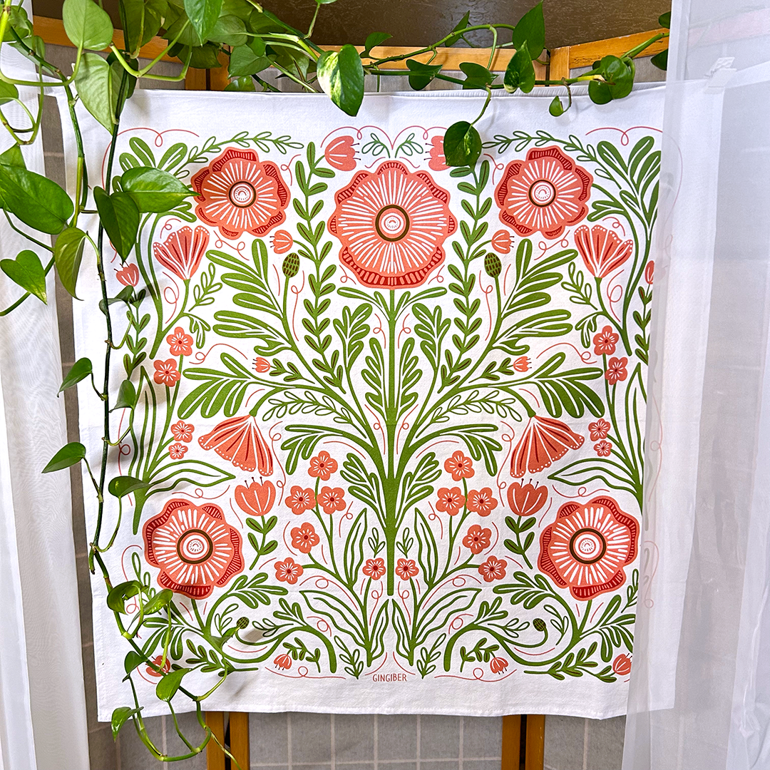 NEW Poppy in Pink Tea Towel- Limited Run!