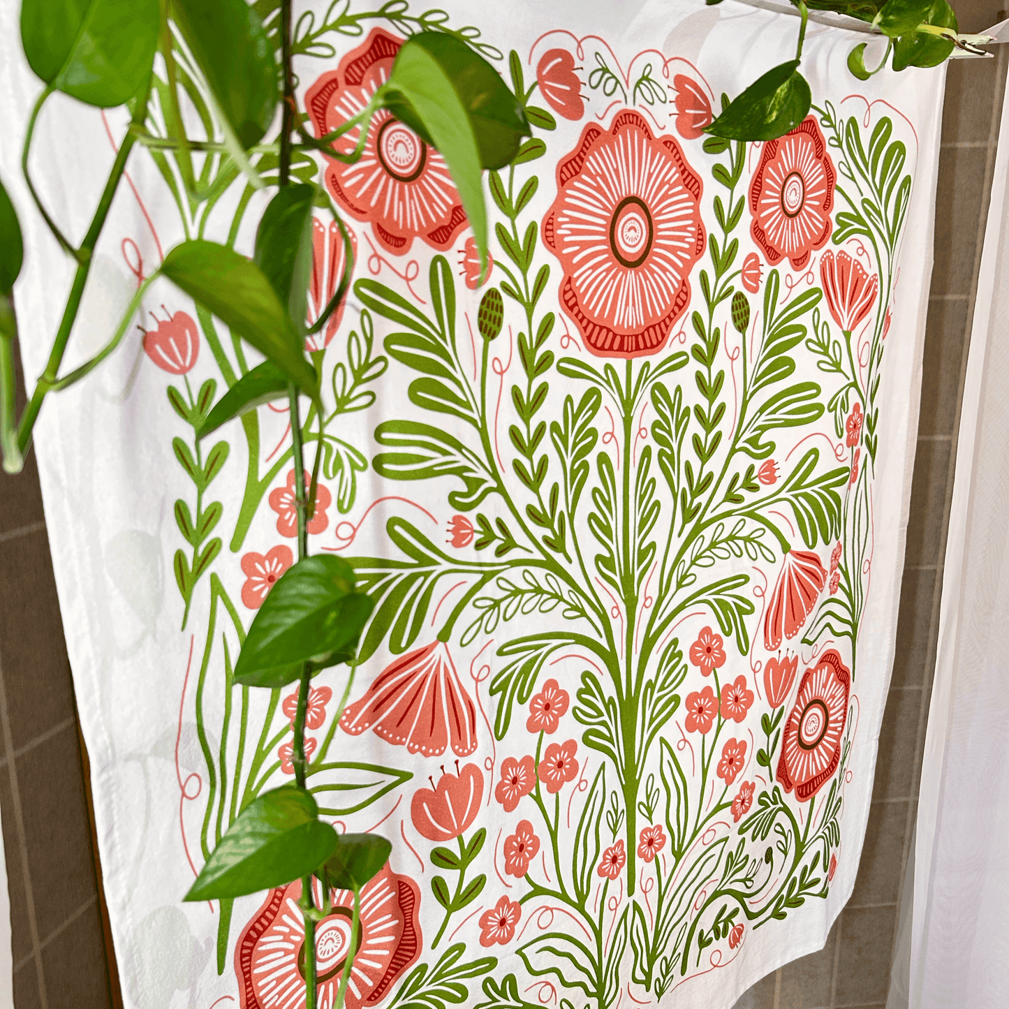 Poppy in Pink Tea Towel