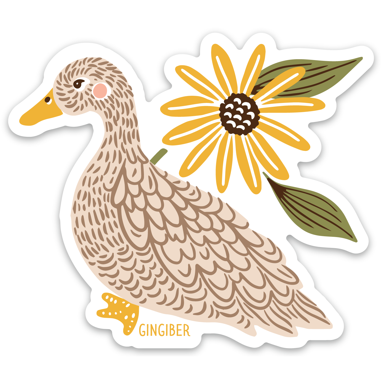 Spring Duck Sticker
