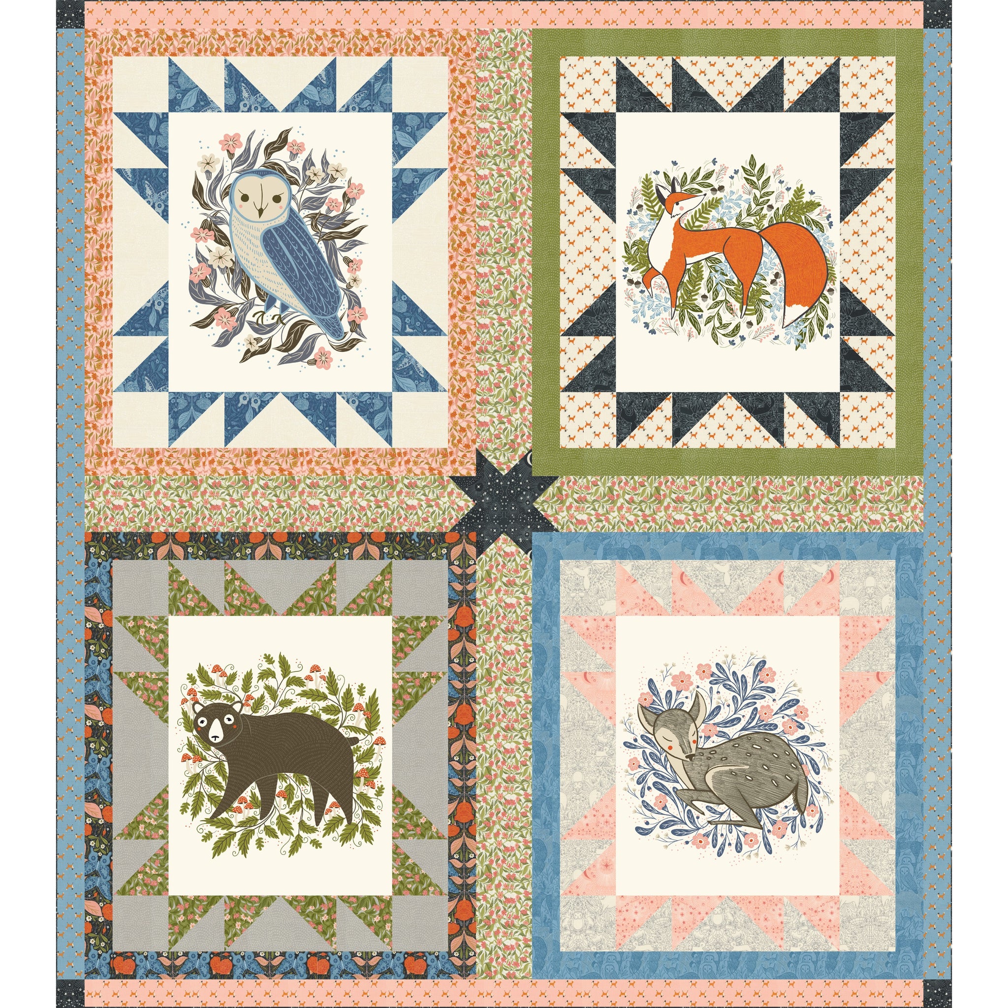 Frolic in Florals Quilt Pattern - from Moda Fabrics โ Gingiber