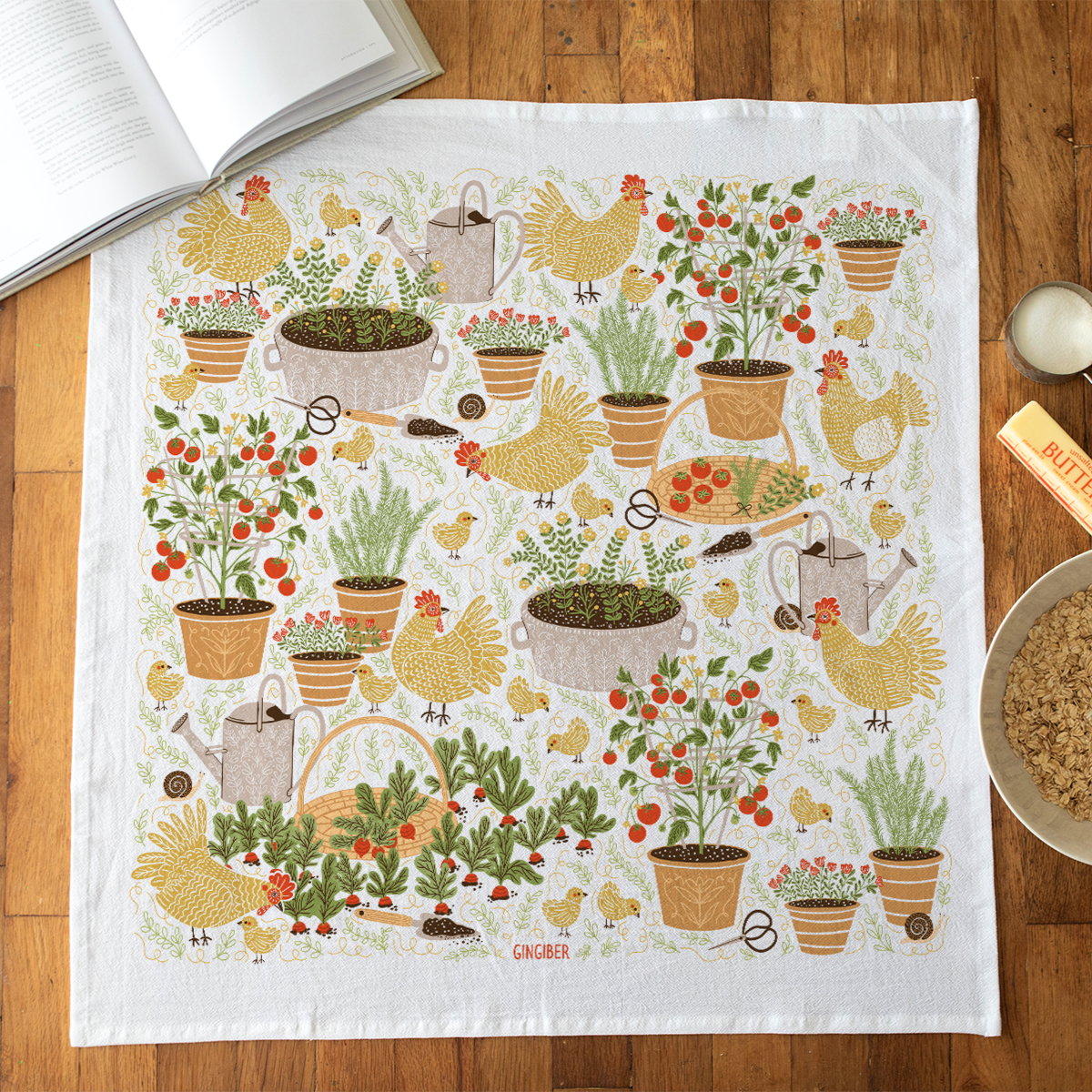 Garden Chicken Tea Towel - Coming Soon, Join the Waitlist!