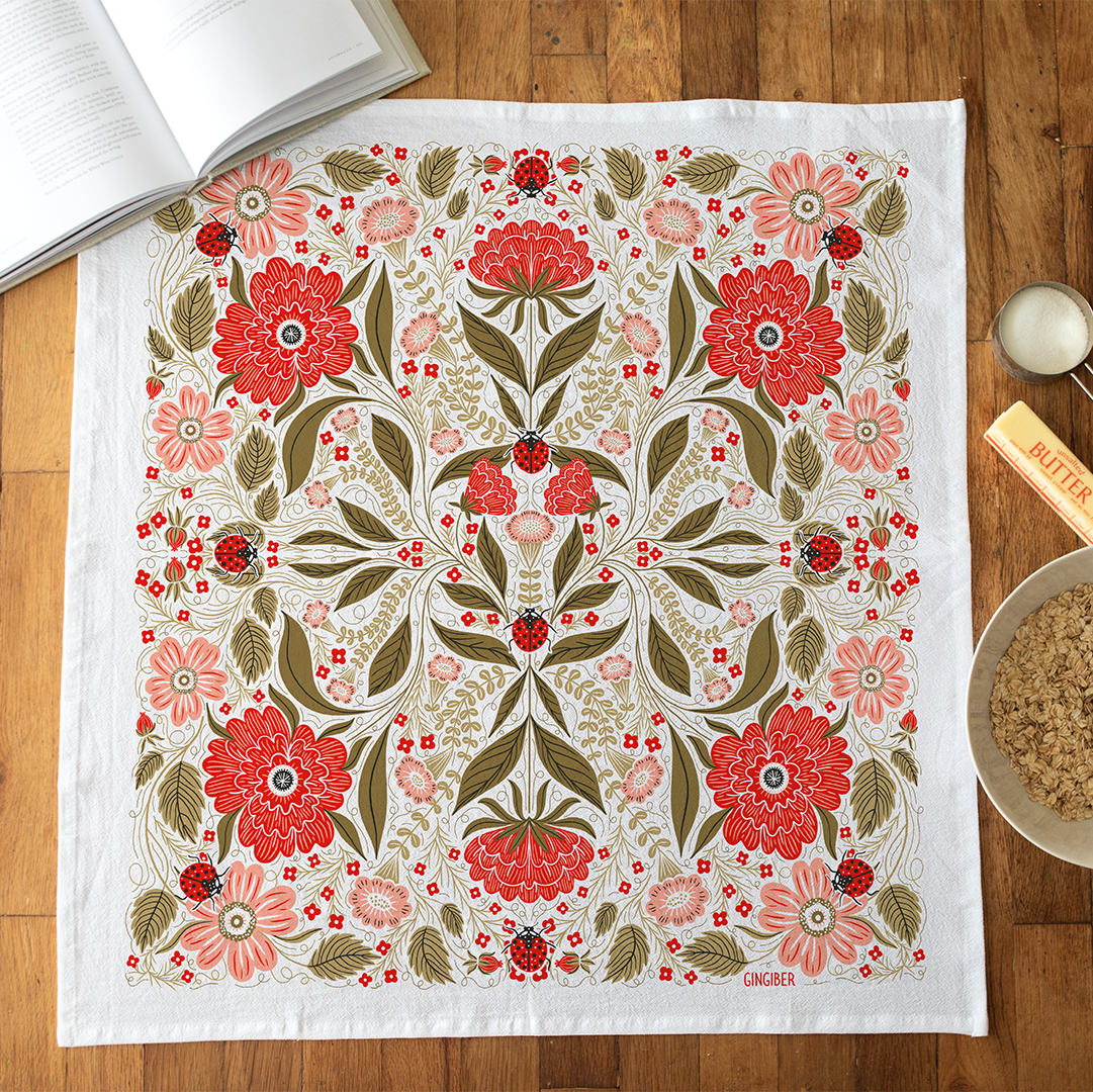 Ladybug Tea Towel