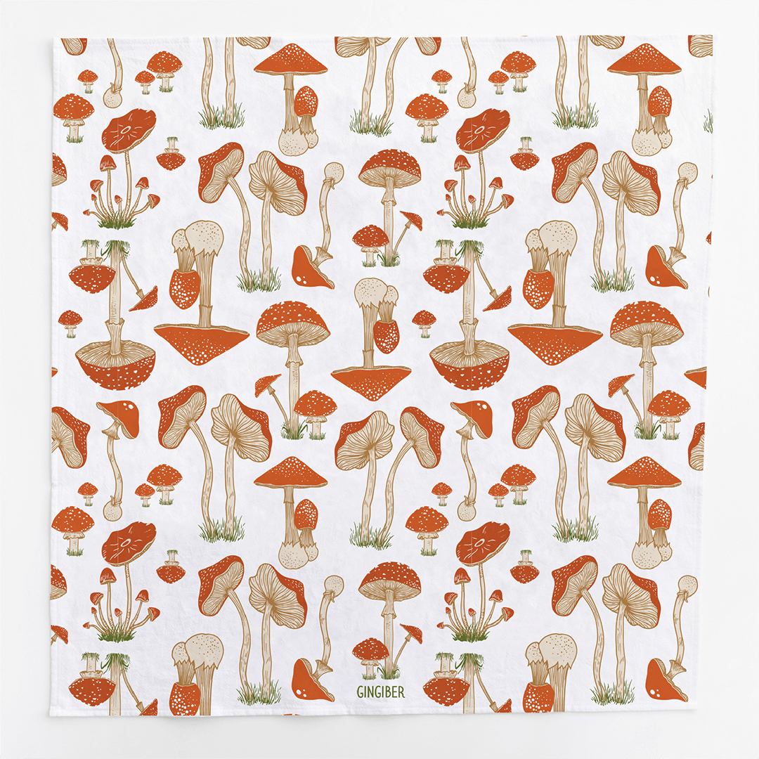 Enchanted Toadstools Tea Towel