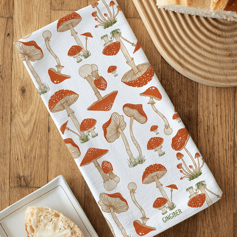 Limited Time Enchanted Toadstools Tea Towel