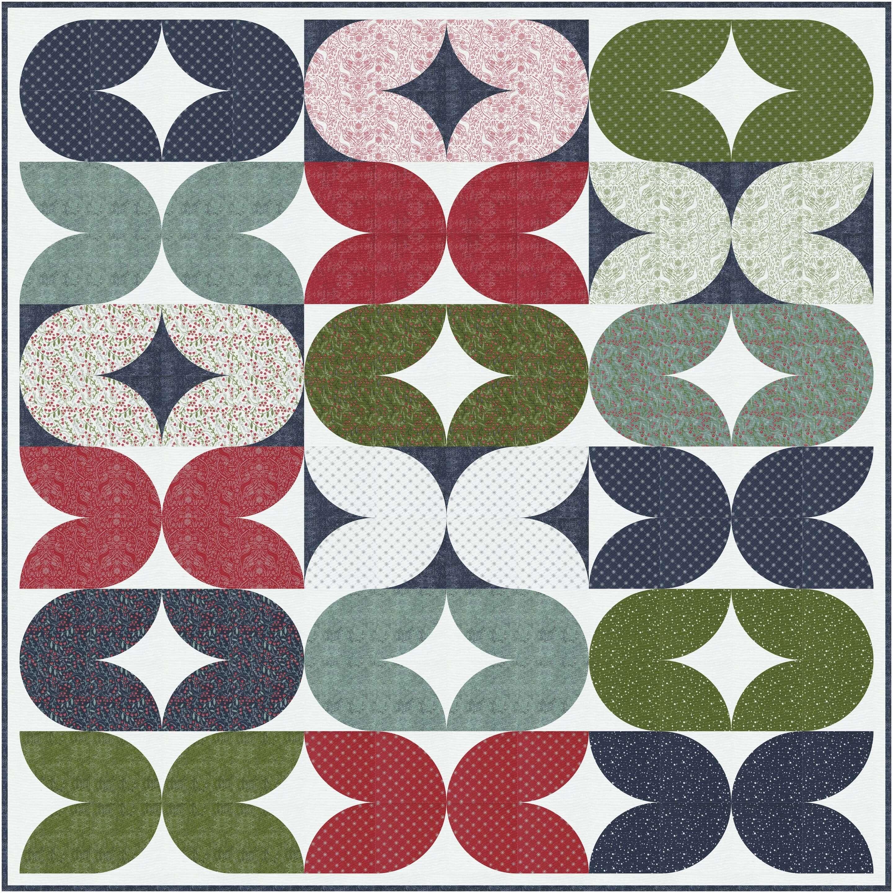 Mod Mistletoe Quilt Pattern - PDF - Gingiber