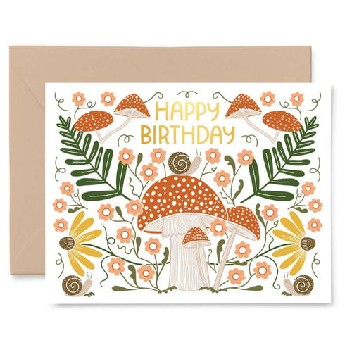 Mushroom Birthday Card - Gingiber