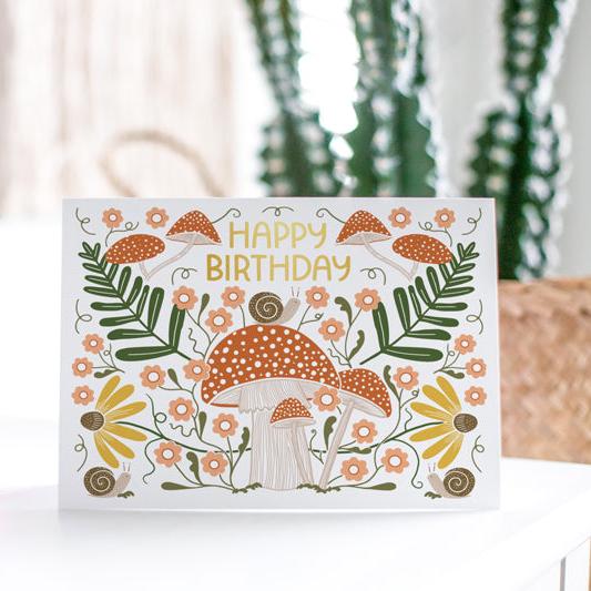 Mushroom Birthday Card