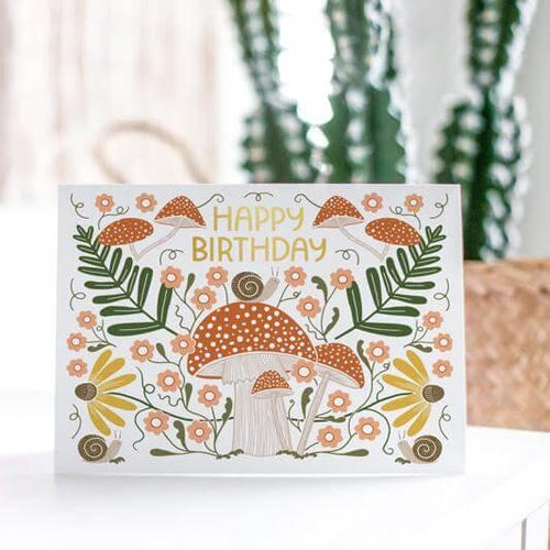 Mushroom Birthday Card - Gingiber