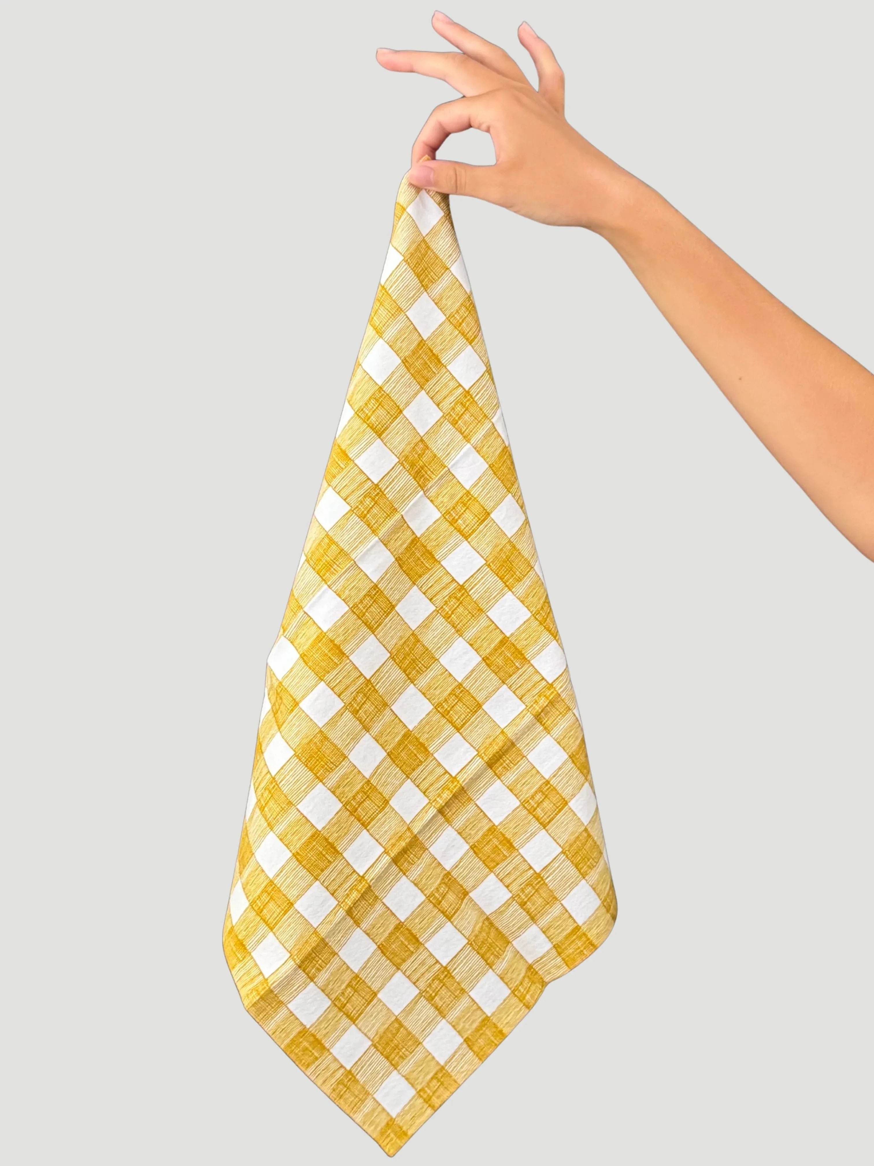Gold Gingham Cloth Napkins - Gingiber