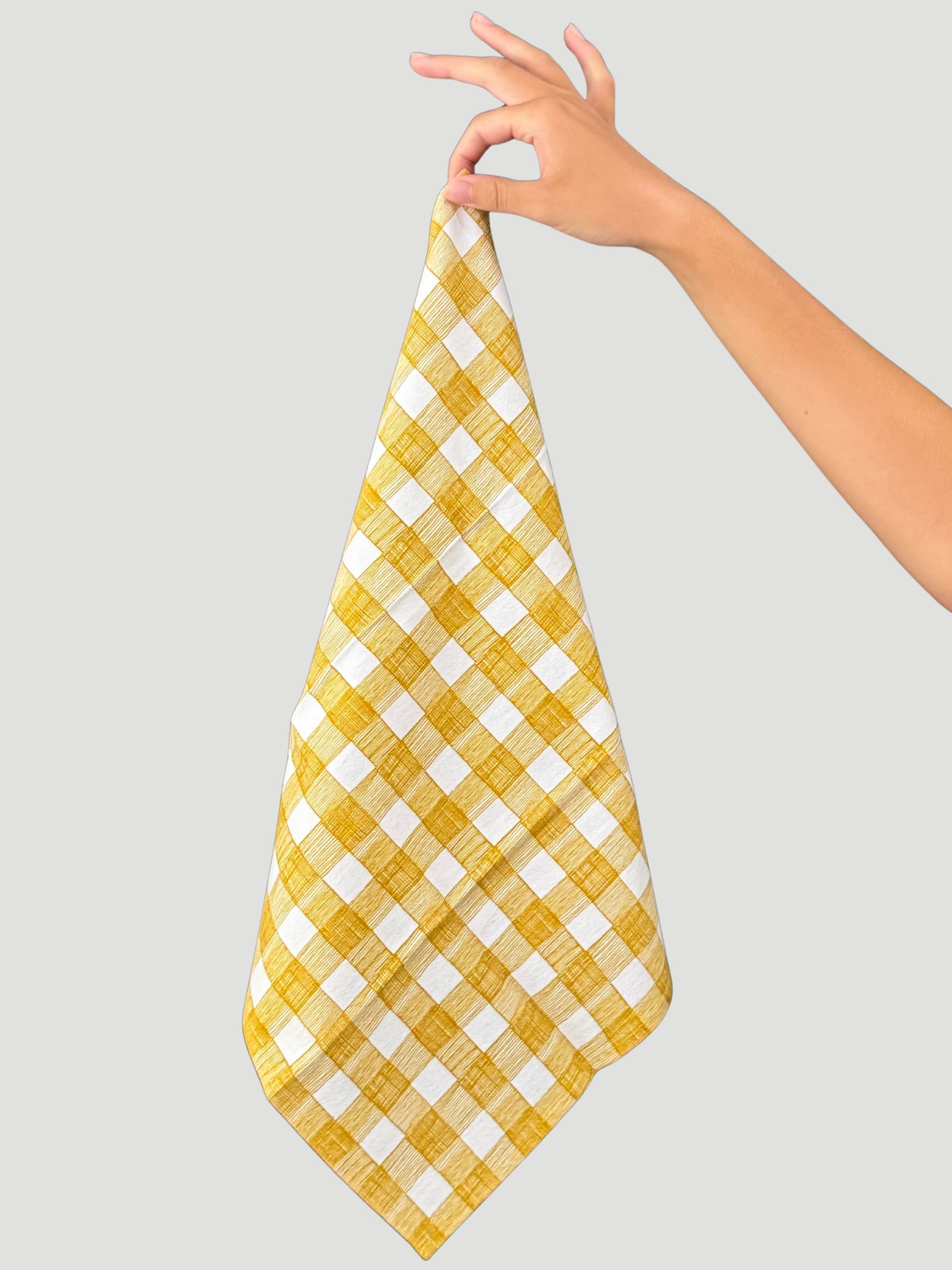 Gold Gingham Cloth Napkins