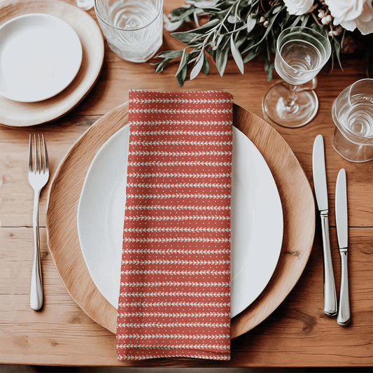 Holiday Petal Stripe Cloth Napkins