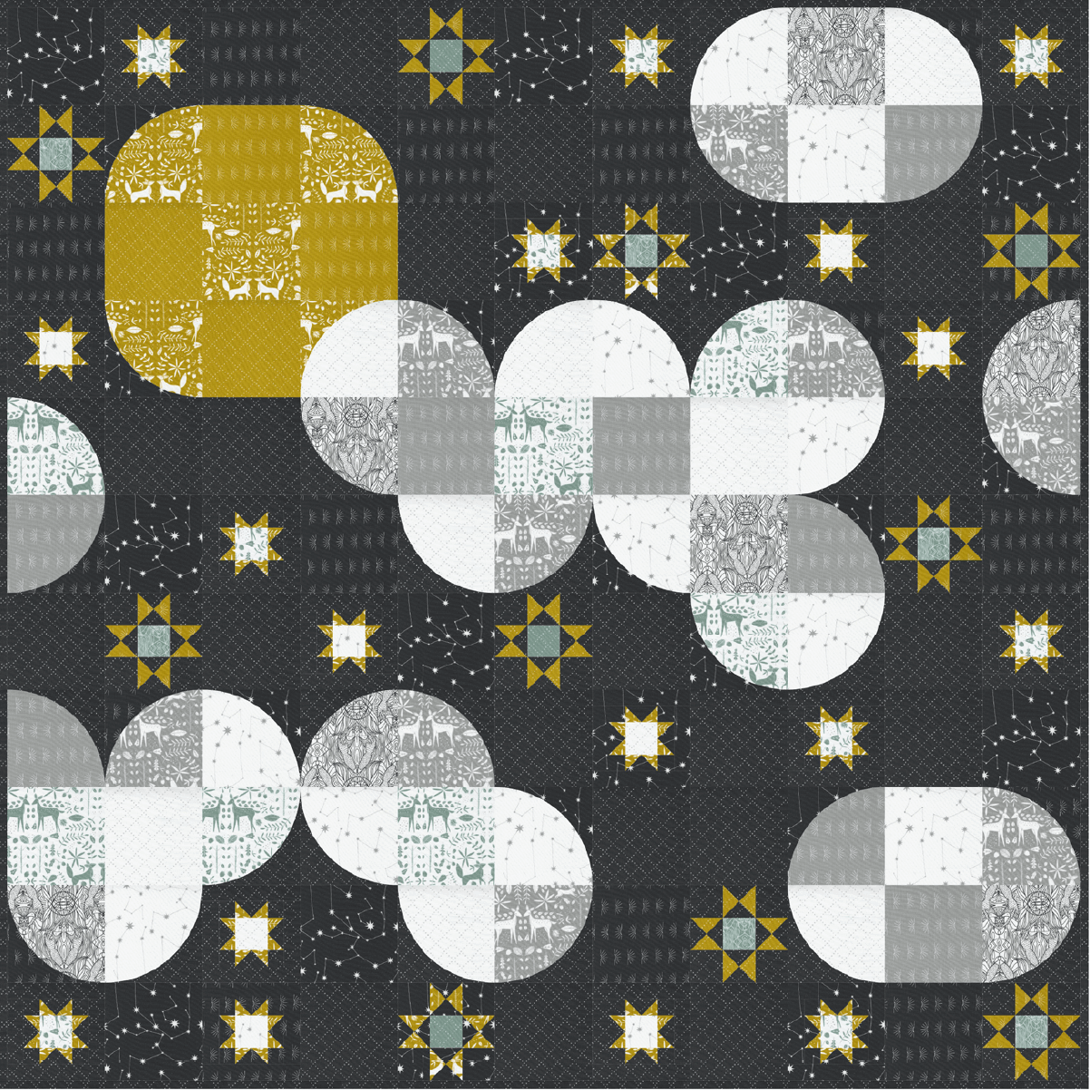 Nocturnal Sky Quilt Pattern - PDF