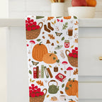 Fall Favorites Tea Towel - decorated with fall decor