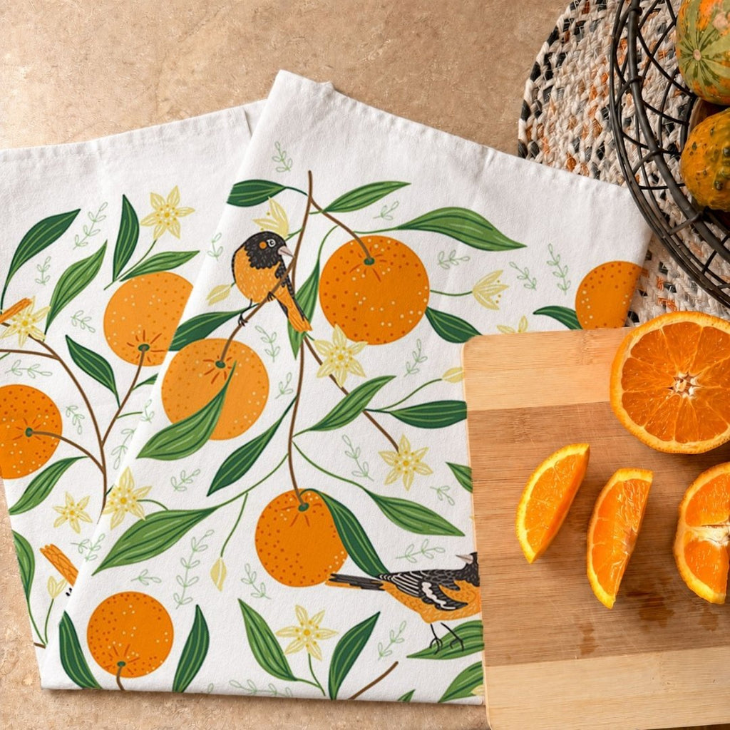 Orange Grove Tea Towel