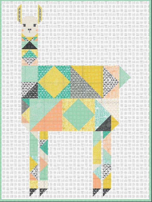 Patchwork Llama Quilt Pattern - PDF